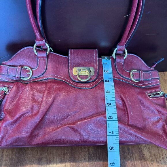 Unbranded Vintage Burgundy Vegan Leather Handbag - Picture 5 of 9